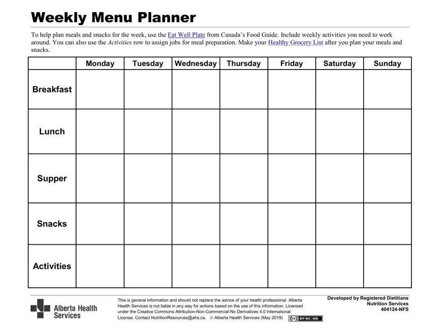 Menu Template Printable ≡ Fill Out Printable PDF Forms Online