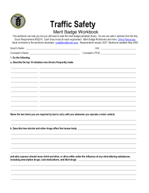 printable merit badge worksheet