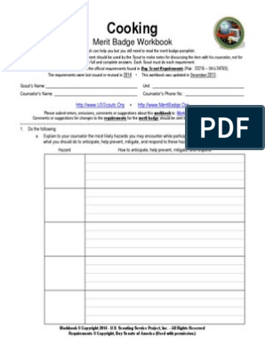 printable merit badge worksheet