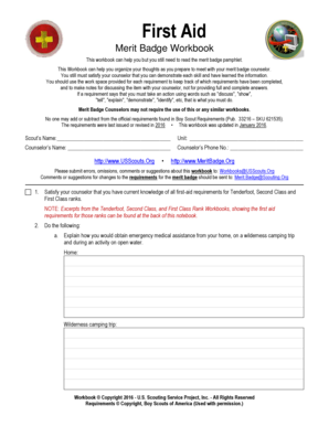 printable merit badge worksheet