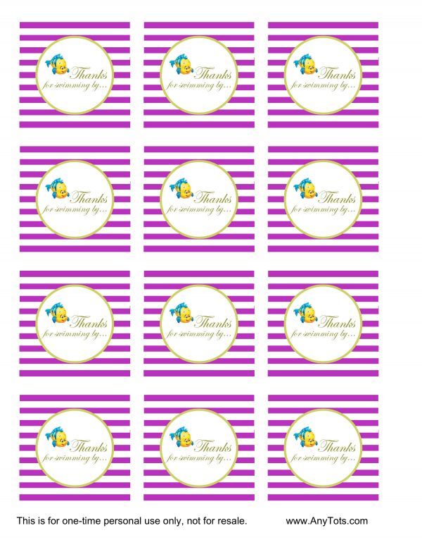 2 Mermaid Free Printable Party Favor Tags