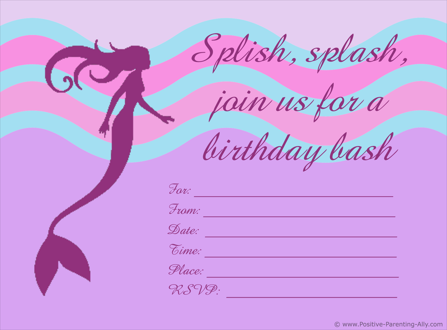 Free Birthday Party Invites for Kids in High Print Quality