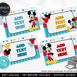 printable mickey mouse place cards