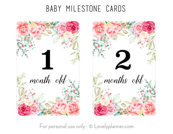 printable milestone cards