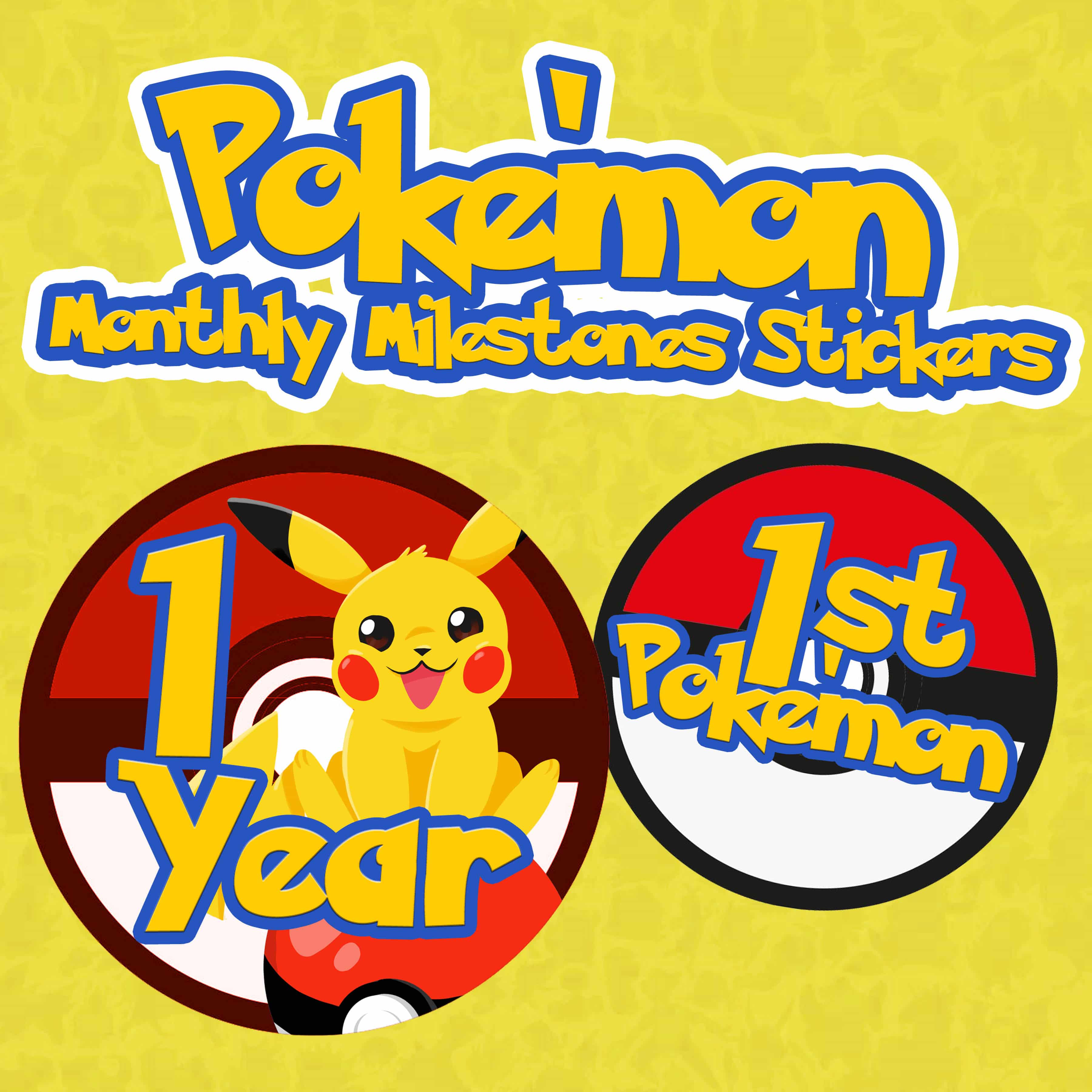 Pokémon Milestone Stickers • My Nerd Nursery