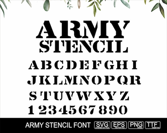 Military Style Number Stencil Set 0 9 Stencil Font Army Number Stencils Military Style Number Stencil Set 0 9 Stencil Font Army Number Stencils