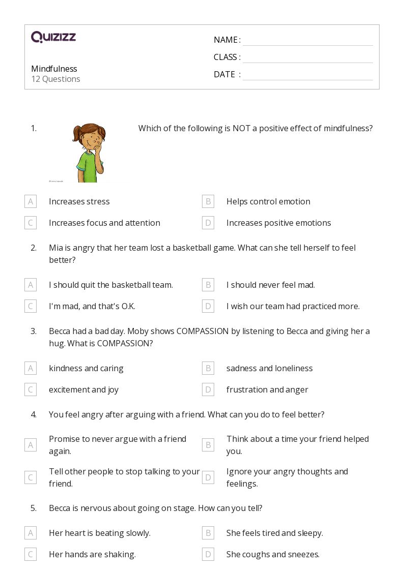 printable mindfulness quiz