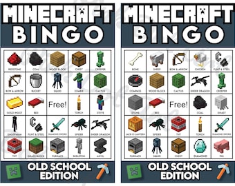 DIGITAL DOWNLOAD Pixel Mining Game 32 Bingo Cards Includes Calling ...