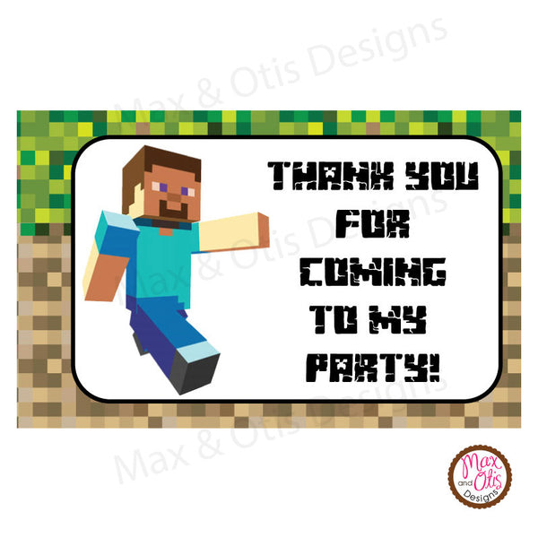 Printable Rectangle Tags &  Labels - Minecraft (Editable PDF) - Max ...