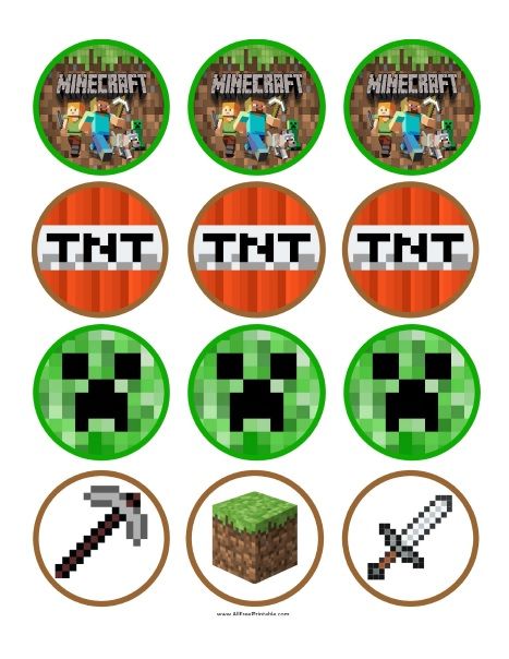 Minecraft Cupcakes Toppers