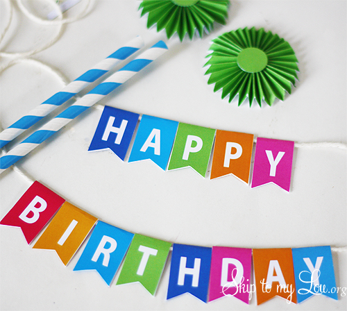 printable mini happy birthday banner