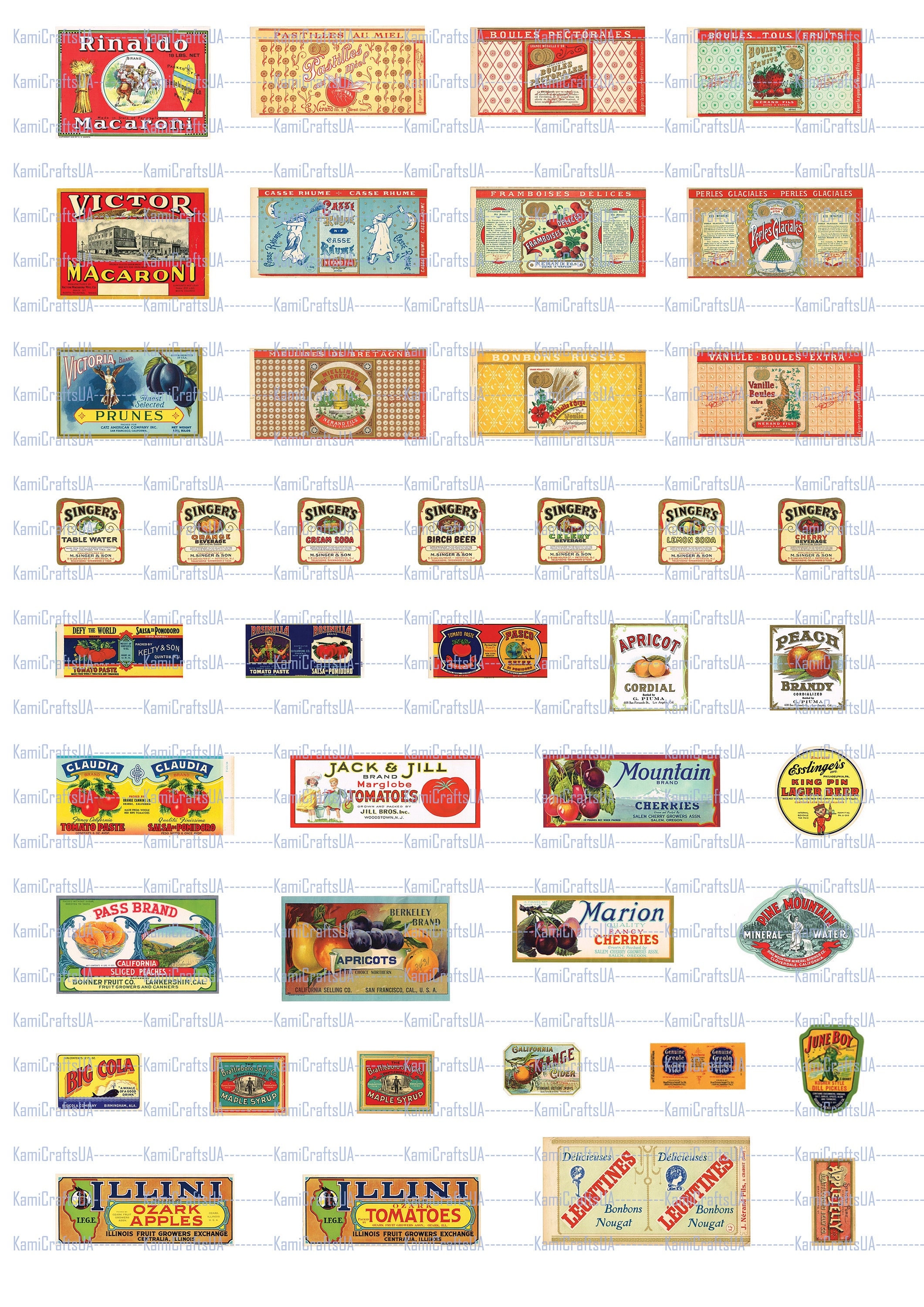 Printable Miniature Food Packaging 1900-1930 for Miniature ...