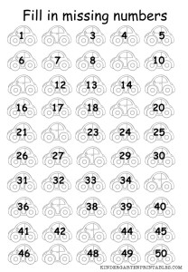 fill in the missing numbers 1-50 free printable worksheet