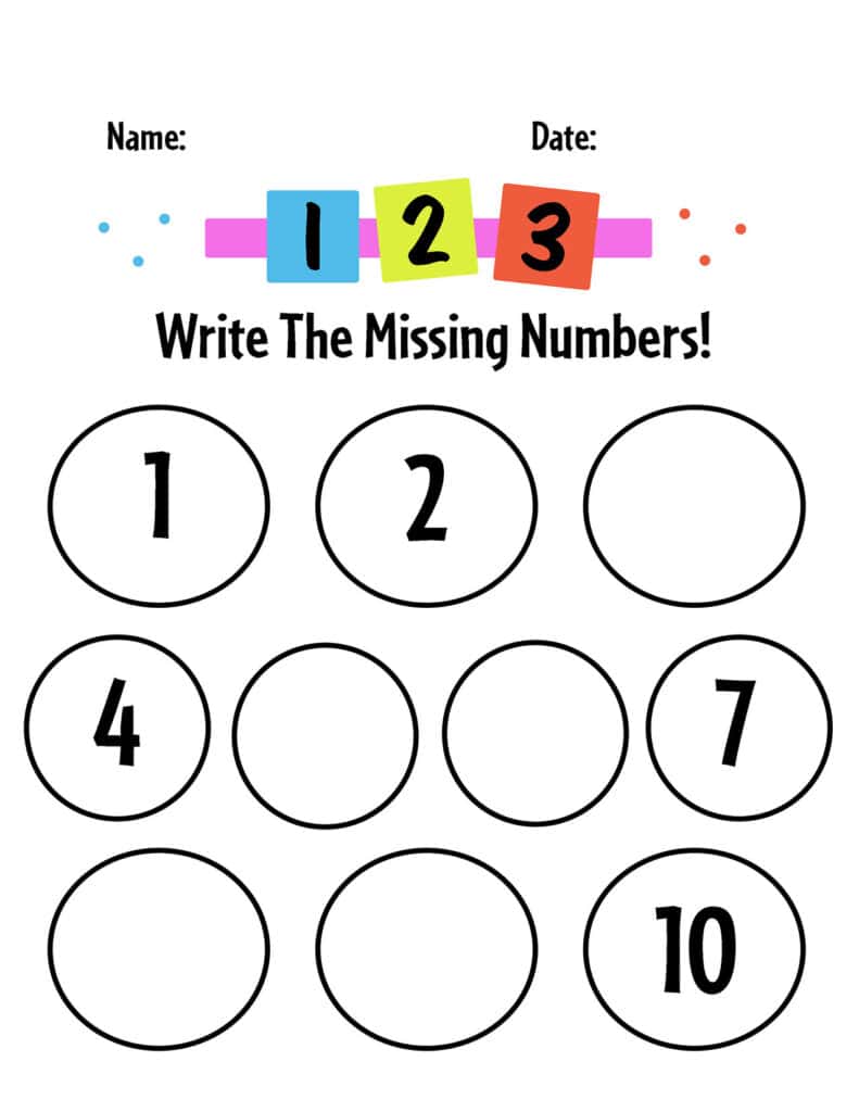 Free Printable Missing Numbers Worksheets! (1-20) ⋆ The Hollydog Blog