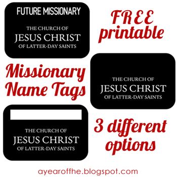 printable missionary name tags