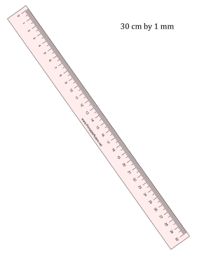 Ruler 30-cm By mm Pink - Printable Ruler
