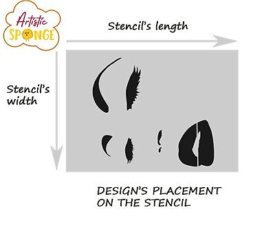 Women FACE Sketch Big Sizes Reusable Stencil Romantic Modern Style ...