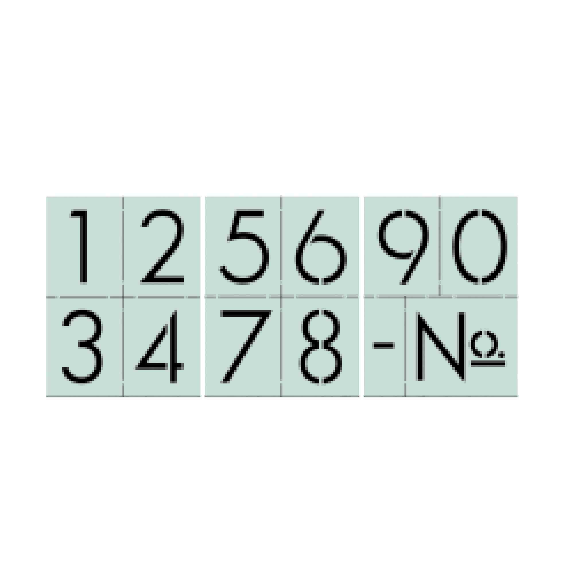 4″ Modern Number Stencil Set | Stencil 1