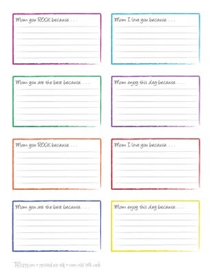 Free Printable Mom mini note cards