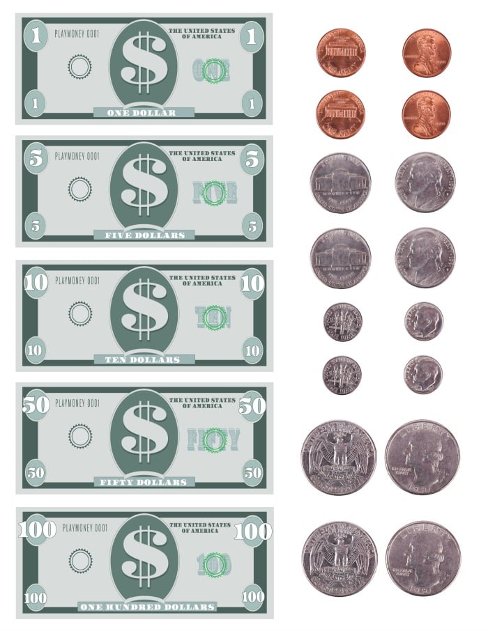 printable money and coins
