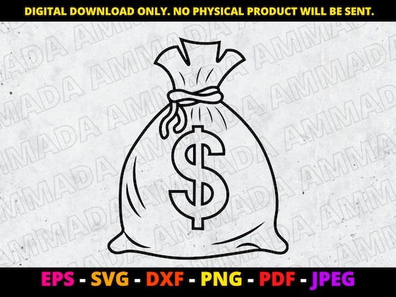 Bag of Money SVG, Money Bag SVG, Instant Download, Printable Image ...