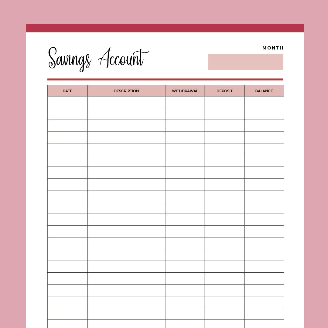 Savings Tracker Printable | Instant Download PDF | US Letter &  A4 ...