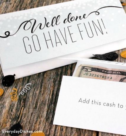 Graduation Money Card Instructions