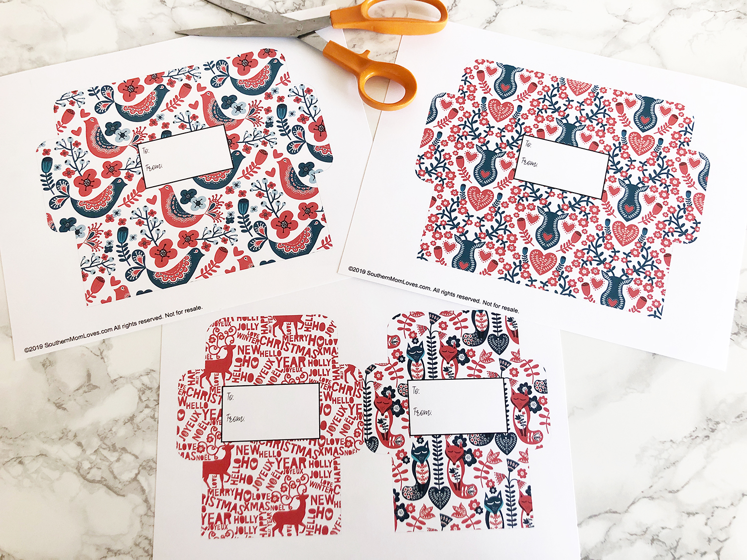 printable money envelope christmas