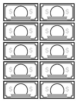 Classroom Money Dollars Blank Template in 2024 | Money template ...