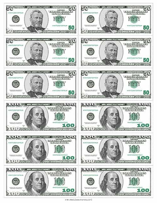 printable money for play