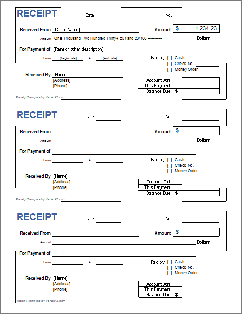 printable money order receipts