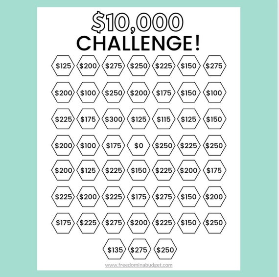 Save 10k Challenge Money Saving Challenge Printable Savings ...