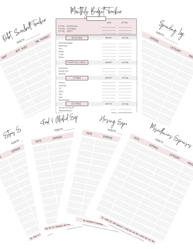 printable money spending tracker