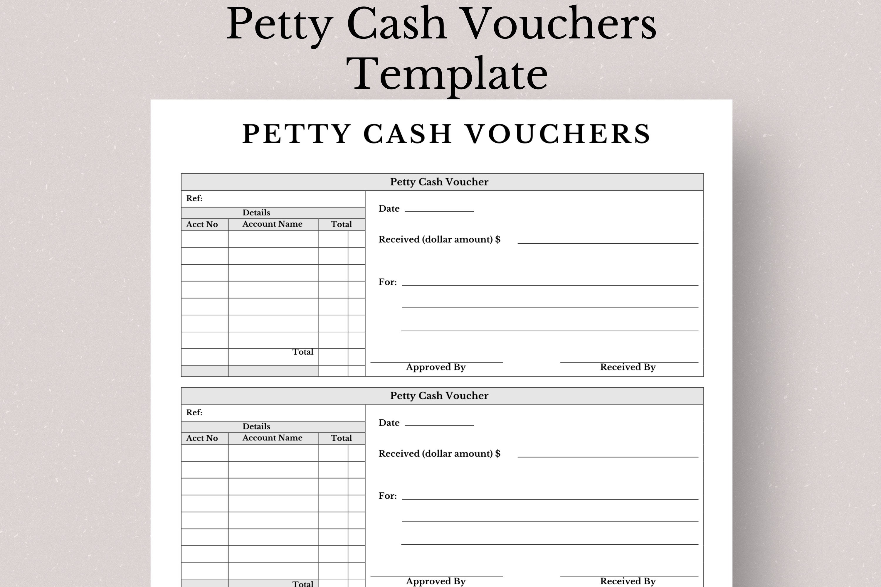 Printable Petty Cash Voucher Forms, Petty Cash Voucher Form ...