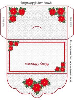 Money Wallet/gift Envelope - Poinsettias