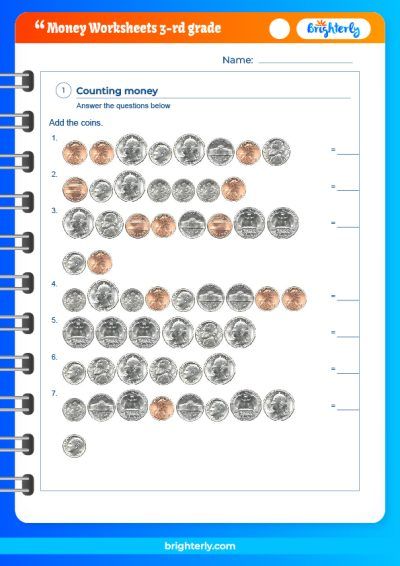 FREE Money Worksheets 3Rd Grade [PDFs] Brighterly.com