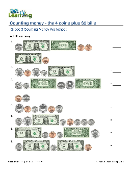 printable money worksheet 3rd grade