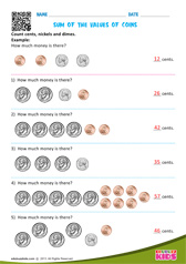 printable money worksheet for kindergarten