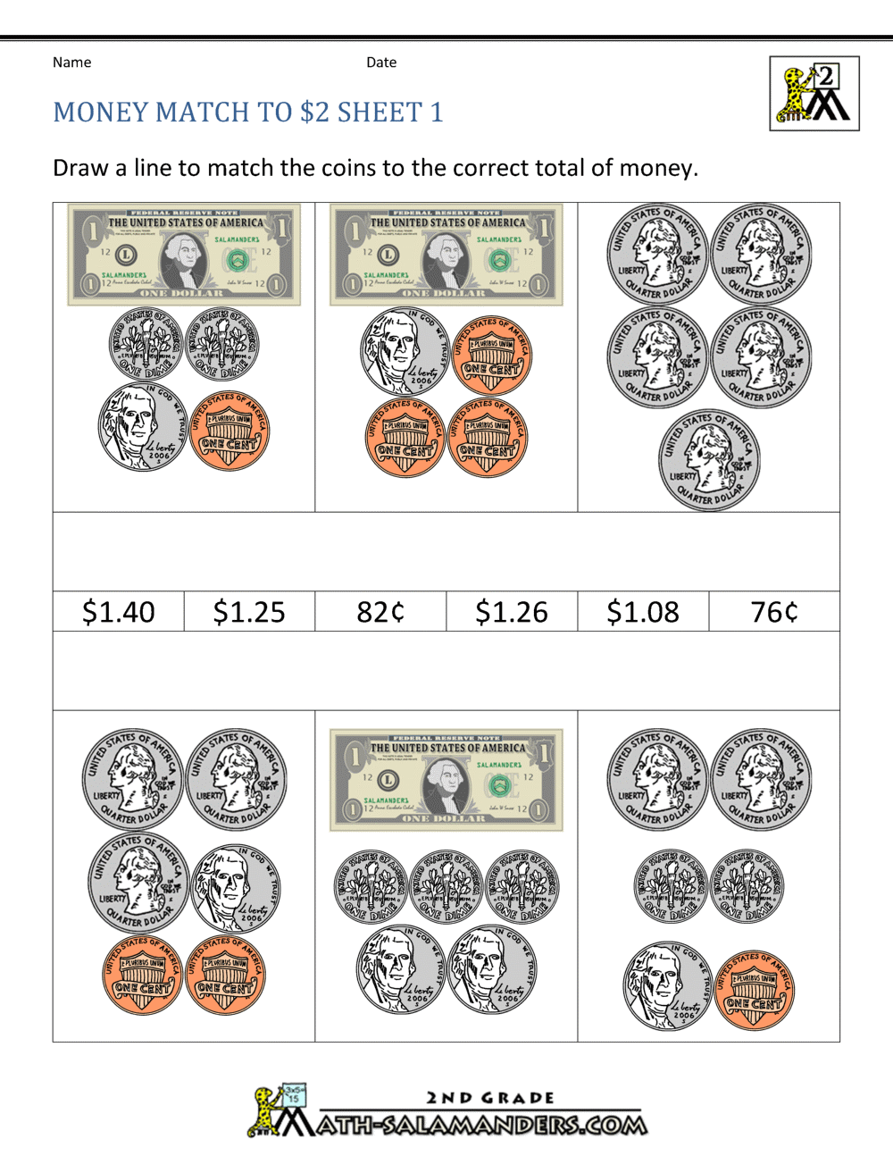 printable money worksheet free