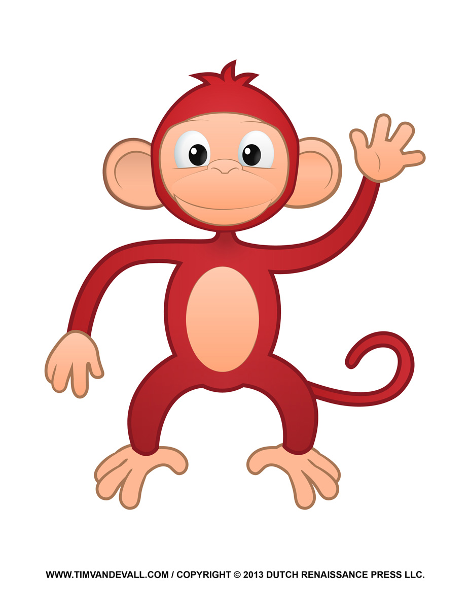 Printable Monkey Clipart, Coloring Pages, Cartoon &  Crafts for Kids