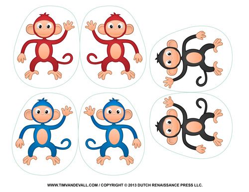 Printable Monkey Clipart, Coloring Pages, Cartoon &  Crafts for Kids