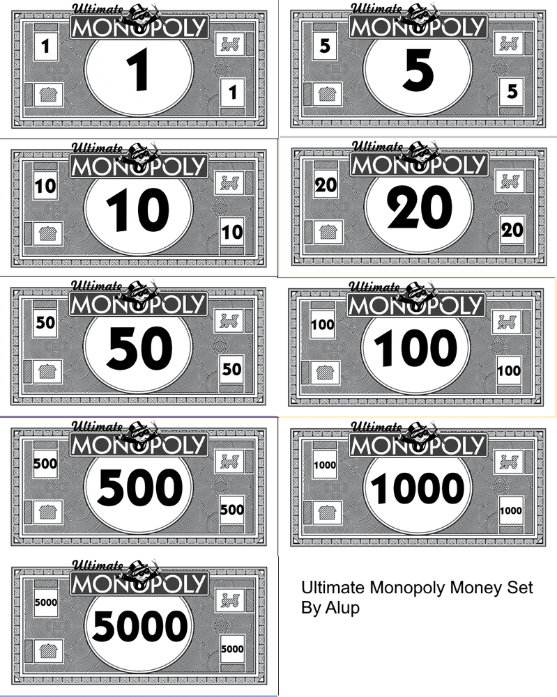 Monopoly Money Printable Sheets Monopoly Money Printable Sheets