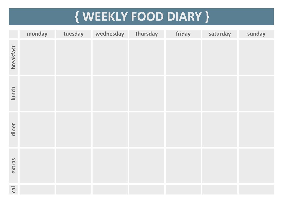 7-Day Food Journal - 10 Free PDF Printables | Printablee