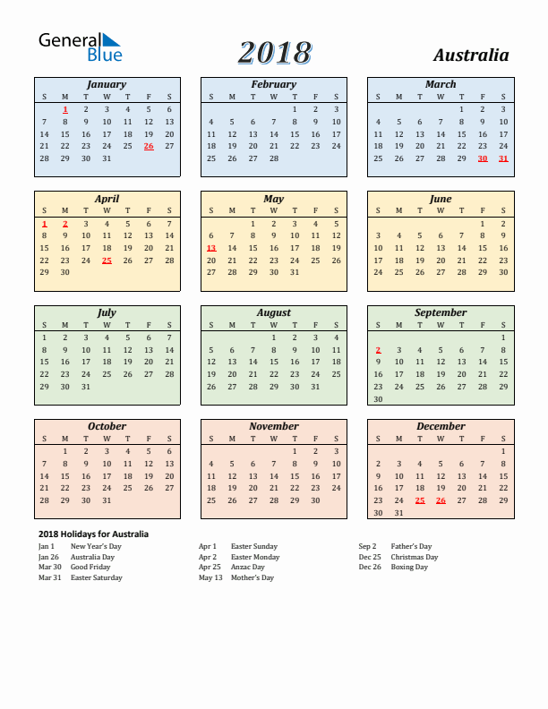 printable monthly planner 2018 australia