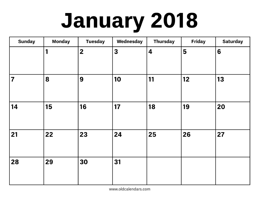 printable monthly planner january 2018