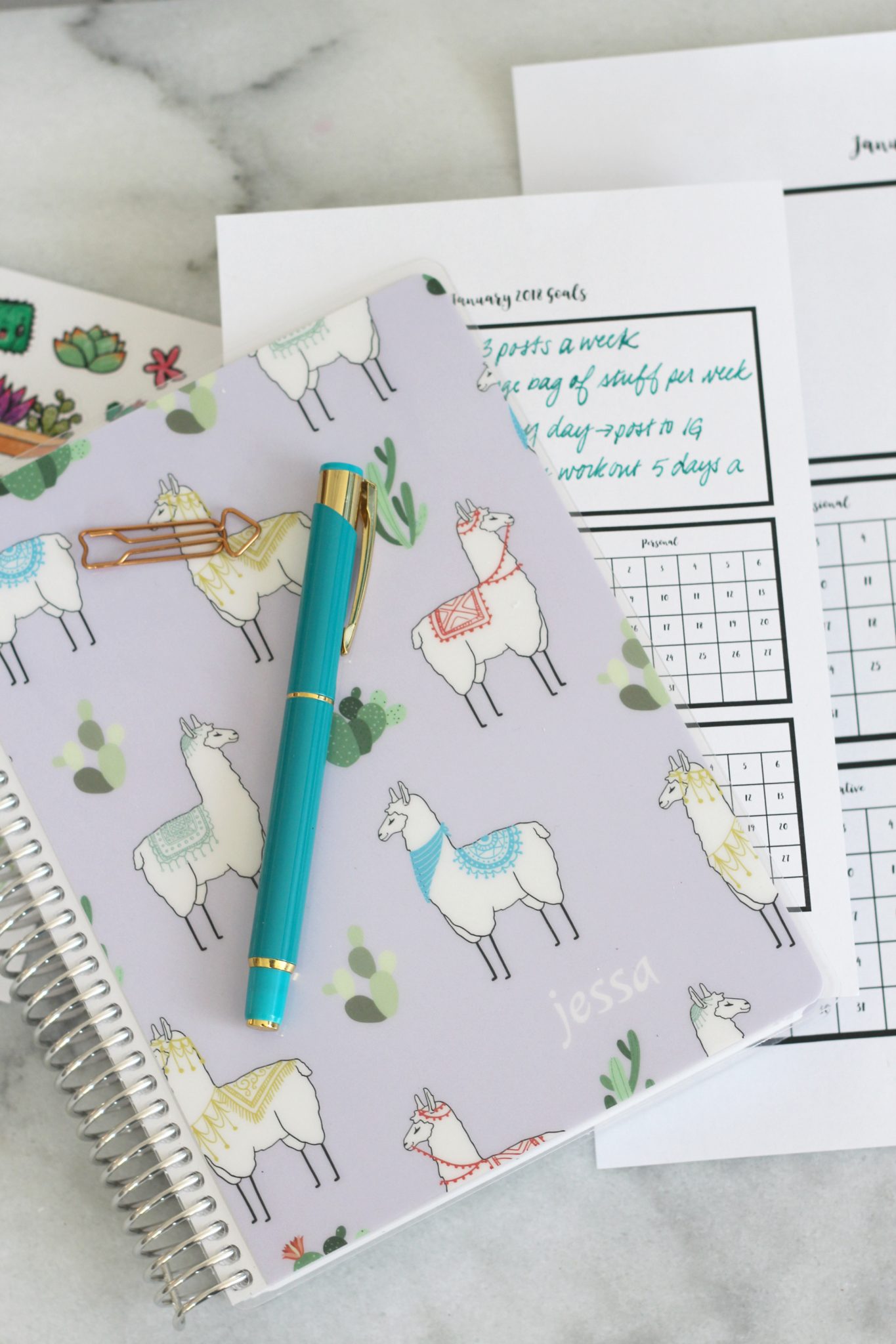 printable monthly planner january 2018
