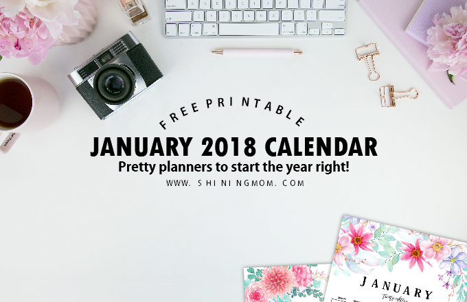 Free Printable January 2018 Calendar: 12 Awesome Designs!