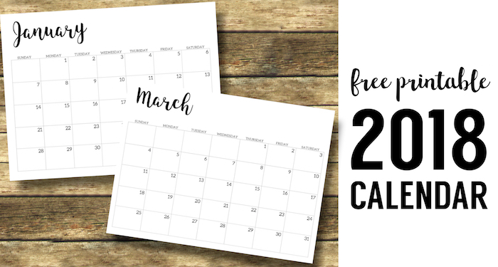 printable monthly planner january 2018