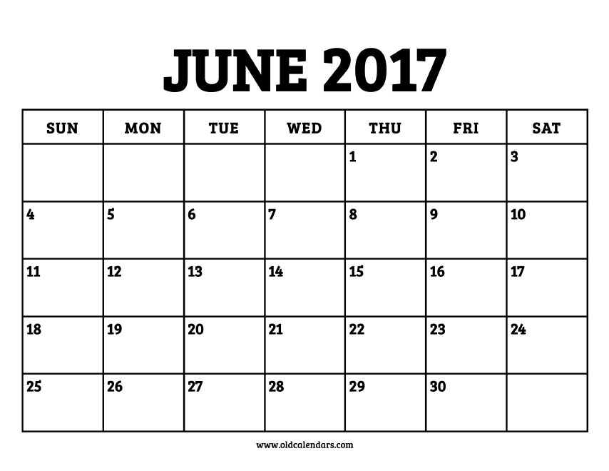 printable monthly planner june 2017