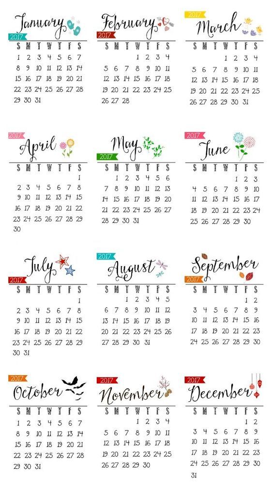 Wall Monthly Calendar for June 2017 Stock Vector by ©mitay20 116050076